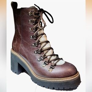 ‼️RARE‼️🎸Jeffrey Campbell🎸🔥OHWHAT Lug-Sole Boots w Shearling—8